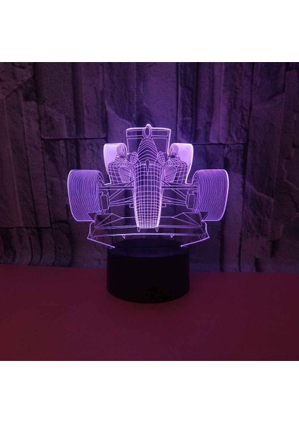 3D Illusion Lambaları Araba Yarışı LED Gece Işıkları USB Dokunmatik Anahtarı 16 Renk Sensörü Masa Lambası Çocuk Yatak Odası Için Uyku Noel Doğum Günü Hediyesi (Yurt Dışından)