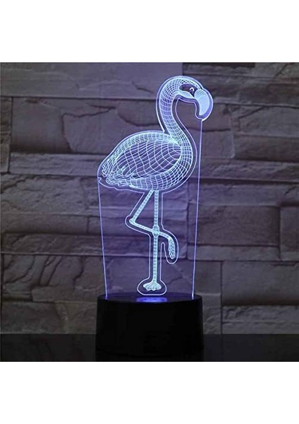 3D Gece Lambası Flamingo Illusion LED Lamba 16 Renk Aydınlatma Işık Süslemeleri Komidin Çocuk Odası Için Gece Işıkları, Doğum Günü Hediyesi (Yurt Dışından)