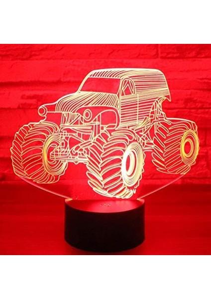 Gece Lambası Çocuklar Gece Lambası Yatak Odası Işığı Renkli Gece Lambası 3D LED Gece Lambası Traktor, Ev Dekorasyonu Için 7 Renkli Işık ile Gelir Işık Inanılmaz Görsel Optik Illüzy (Yurt Dışından)
