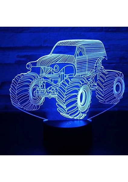 Gece Lambası Çocuklar Gece Lambası Yatak Odası Işığı Renkli Gece Lambası 3D LED Gece Lambası Traktor, Ev Dekorasyonu Için 7 Renkli Işık ile Gelir Işık Inanılmaz Görsel Optik Illüzy (Yurt Dışından) fiyatları