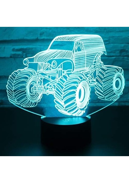 Gece Lambası Çocuklar Gece Lambası Yatak Odası Işığı Renkli Gece Lambası 3D LED Gece Lambası Traktor, Ev Dekorasyonu Için 7 Renkli Işık ile Gelir Işık Inanılmaz Görsel Optik Illüzy (Yurt Dışından) fırsatları