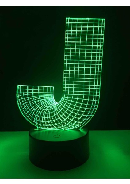 3D Illusion Gece Lambası J Harfi LED Gece Lambası Masa Lambaları Renk Değiştiren Çocuk Yatak Odası Oyun Odası Ofis Dekor Lambası, Doğum Günü Noel Yeni Yıl Hediyeleri Çocuk Için Yar (Yurt Dışından)
