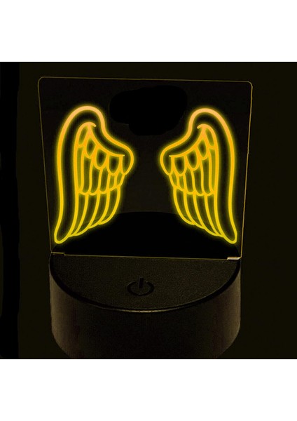 3D Melek Kanadı Gece Işığı Dekoru Masa Danışma Optik Illüzyon Lambaları 7 Renk Değiştiren Işıklar LED Masa Lambası Noel Ev Aşk Doğum Günü Çocuk Çocuk Dekoru Oyuncak Hediye (Yurt Dışından)