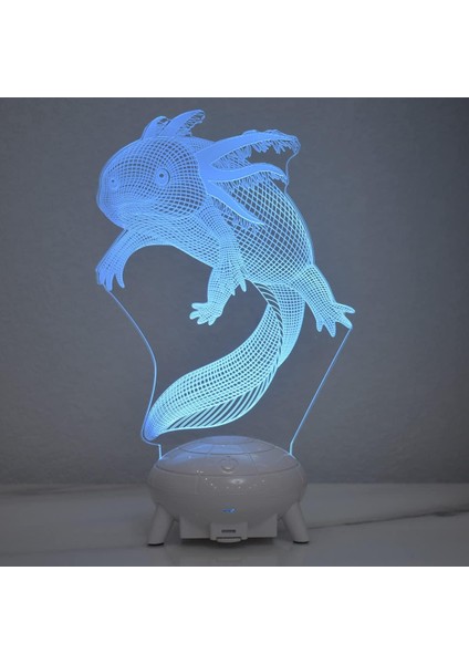 Axolotl Oyuncakları - Kısılabilir, Dokunmatik, Uzaktan Kumandalı Çocuklar Için 3D Meksika Salamander Balığı Gece Lambası - Uyku Için Ufo Tabanlı 7/16 Renk Değişimi Dekor Masa Lamba (Yurt Dışından)