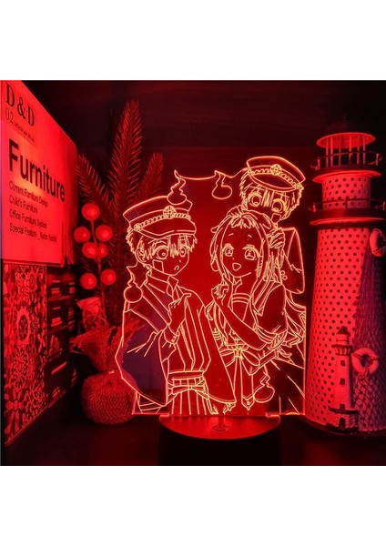 Tuvalete Bağlı 3D Anime Lamba Hanako Kun Yahiro Nene LED 7 Renk Değiştiren Lampara Ev Dekorasyonu Veya Tatil Için Noel Hediyesi Için LED Çocuk Hediyeleri Pxjd (Yurt Dışından)