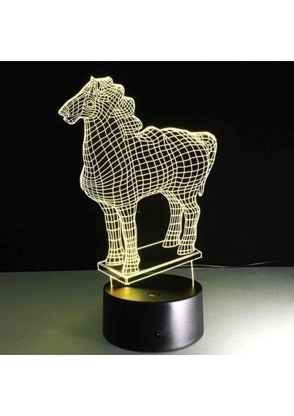 Çocuklar Için 3D Gece Işığı, 3D Çizgi Film Pony Illusion Gece Lambası, Zamanlama Uzaktan Kumandalı Dekor Lambası Yeni Yıl Tatili Çocuklar Için Noel Doğum Günü Hediyeleri Çocuk Genç (Yurt Dışından)