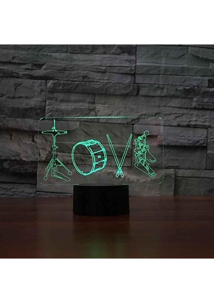 Çocuklar Için 3D Gece Lambası, 3D Enstrüman Davul Illusion Gece Lambası, Zamanlama Uzaktan Kumandalı Dekor Lambası Yeni Yıl Tatili Çocuklar Için Noel Doğum Günü Hediyeleri Çocuk Ge (Yurt Dışından)