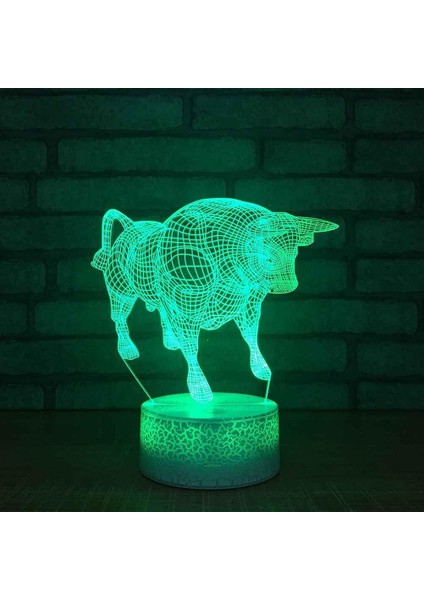 Lamba 3D LED Hayvan Inek Resimleri Gece Lambası, Komidin 16 Renk Değiştirme Atmosfer Lambası Çocuklar Için USB Kablosu ile Yatak Odası Dekorasyonu Noel Doğum Günü Hediyesi (Yurt Dışından)