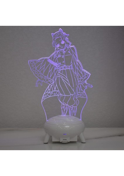 Kochou Shinobu 3D LED Gece Lambası, Kısılabilir, Dokunmatik, Uzaktan Ufo Tabanlı 16 Renk Değişimi Akrilik Masa Lambası Uyku Için, Yatak Odası Dekoru Noel ve Doğum Günü Hediyeleri I (Yurt Dışından)