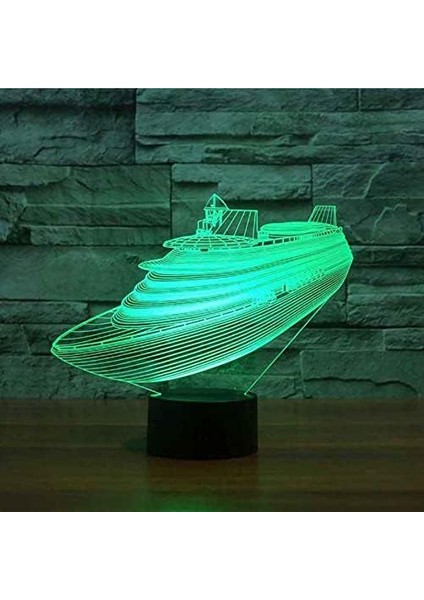 Yolcu Gemisi Desen Lambası Çocuklar Için 3D Gece Lambası, 16 Renk Değiştirmeli ve Uzaktan Kumandalı 3D Illüzyon Lambası, Erkekler ve Kızlar Için Doğum Günü Hediyesi (Yurt Dışından)
