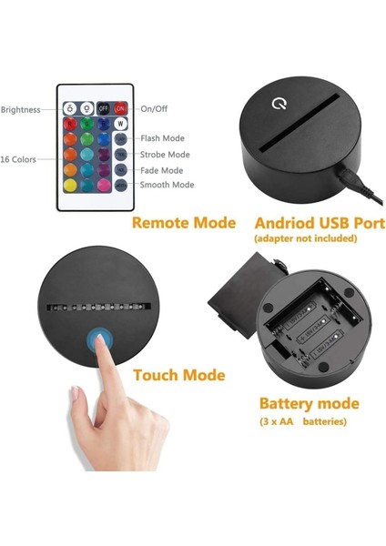 3D Arap Kalesi Gece Lambası 7/16 Renk Değişimi LED Uzaktan Kumanda Masa Masa Lambası Akrilik Düz Abs Taban USB Şarj Ev Dekorasyon Müslümanlar Için Doğum Günü Noel Hediye (Yurt Dışından)