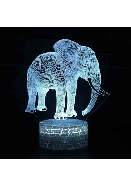 3D Fil Hayvan Gece Lambası LED Illusion Lamba 16 Renk Değişimi Dokunmatik Uzaktan Kumanda USB Masa Hediye Çocuk Oyuncakları Yatak Odası Dekor Süslemeleri Doğum Günü Noel Tatil Hedi (Yurt Dışından)