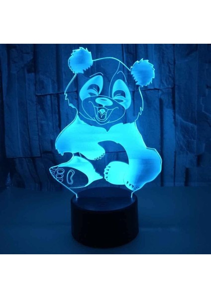 3D Gece Işığı Çizgi Film Panda 3D Illusion LED Masa Lambası Dekoru, Uzaktan Kumandalı ve 16 Renk Değiştirme ve Kısılabilir Fonksiyon ve Erkek Kız Gençler Için Yeni Yıl Doğum Günü H (Yurt Dışından) fırsatları