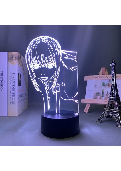 3D LED Gece Lambası Anime Testere Adam Makima Için Yatak Odası Dekoru Çocuklar Için Doğum Günü Hediyesi Manga Testere Adam LED Lamba Başucu (Yurt Dışından)