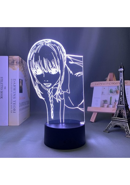 3D LED Gece Lambası Anime Testere Adam Makima Için Yatak Odası Dekoru Çocuklar Için Doğum Günü Hediyesi Manga Testere Adam LED Lamba Başucu (Yurt Dışından) fiyatları