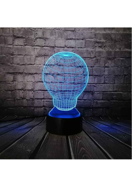 LED Gece Işıkları 3D Illusion Yuvarlak Ampul Şekli Başucu Masa Lambası 16 Renk Değiştirme Uyku Aydınlatması Yetişkin Erkek Çocuk Oyuncakları Için Akıllı Dokunmatik Düğme ile Yaratı (Yurt Dışından)
