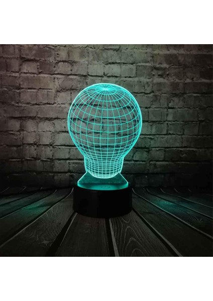 LED Gece Işıkları 3D Illusion Yuvarlak Ampul Şekli Başucu Masa Lambası 16 Renk Değiştirme Uyku Aydınlatması Yetişkin Erkek Çocuk Oyuncakları Için Akıllı Dokunmatik Düğme ile Yaratı (Yurt Dışından) fırsatları