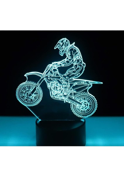 3D Gece Lambası Renk Değişimi Çocuklar LED Gece Lambası 3D LED Gece Lambası Muhteşem Görselliğe Sahip Mucize Motokros Bisikleti Ev Dekoru Için Optikler Ev Dekoru Için 7 Renkli Işık (Yurt Dışından)