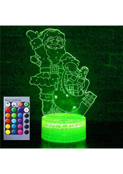3D Noel Baba Gece Lambası Masa Danışma Optik Illüzyon Lambaları 16 Renk Değiştirme Işıkları LED Masa Lambası Noel Ev Aşk Doğum Günü Çocuk Çocuk Dekor Oyuncak Hediye (Yurt Dışından)