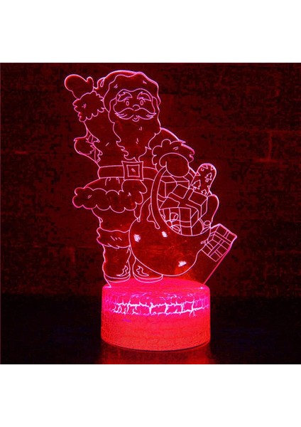 3D Noel Baba Gece Lambası Masa Danışma Optik Illüzyon Lambaları 16 Renk Değiştirme Işıkları LED Masa Lambası Noel Ev Aşk Doğum Günü Çocuk Çocuk Dekor Oyuncak Hediye (Yurt Dışından)