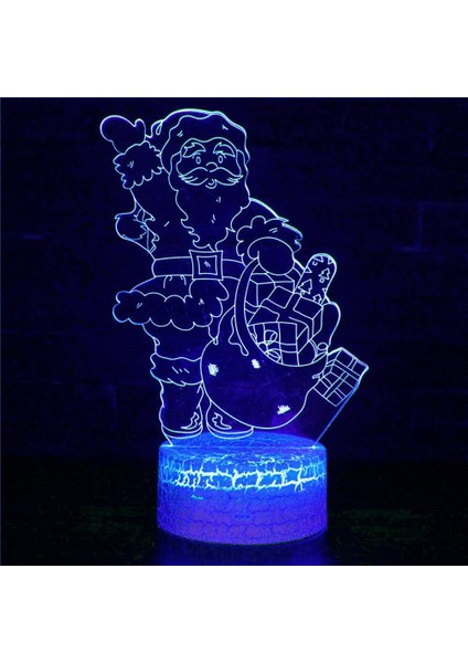 3D Noel Baba Gece Lambası Masa Danışma Optik Illüzyon Lambaları 16 Renk Değiştirme Işıkları LED Masa Lambası Noel Ev Aşk Doğum Günü Çocuk Çocuk Dekor Oyuncak Hediye (Yurt Dışından)