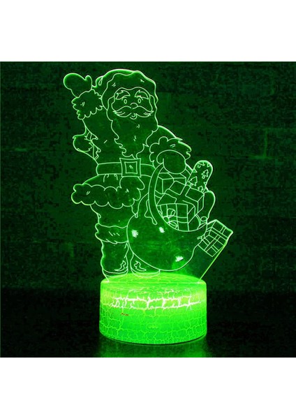 3D Noel Baba Gece Lambası Masa Danışma Optik Illüzyon Lambaları 16 Renk Değiştirme Işıkları LED Masa Lambası Noel Ev Aşk Doğum Günü Çocuk Çocuk Dekor Oyuncak Hediye (Yurt Dışından)