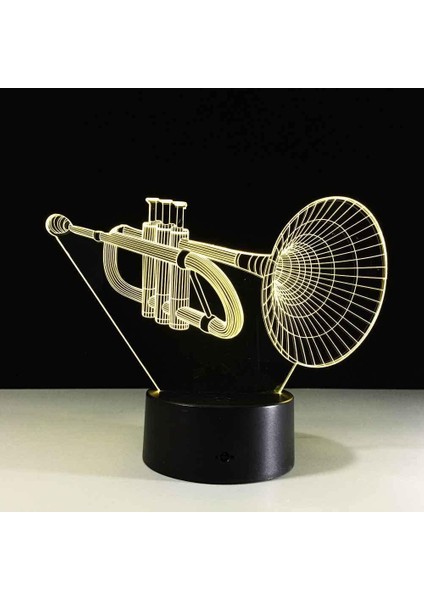 3D Optik Illüzyon Lambası LED Gece Lambası Enstrüman Boynuz Başucu Lambası Çocuklar Uyku Için Lamba 16 Renk Değiştirme Mood Lambası, Doğum Günü Yeni Yıl Tatil Dekor Hediyesi Için G (Yurt Dışından) fırsatları