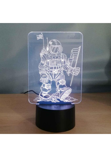 3D Optik Illüzyon Lambası LED Gece Lambası Astronot Bakmak Başucu Lambası Çocuklar Uyku Için Lamba 16 Renk Değiştirme Mood Lambası, Doğum Günü Yeni Yıl Tatili Dekor Hediyesi Için G (Yurt Dışından) fırsatları