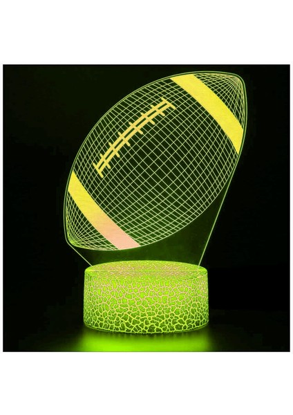 3D Rugby Gece Lambası Dekor Masa Danışma Optik Illusion Lambalar 7 Renk Değiştirme Işıkları LED Masa Lambası Noel Ev Aşk Doğum Günü Çocuk Çocuk Dekor Oyuncak Hediye (Yurt Dışından) modelleri