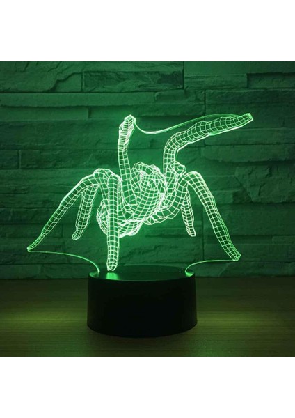 3D Illusion Masa Lambası Gece Işığı Karikatür Örümcek LED Gece Lambası Başucu Lambası 16 Renk Değişimi, Akıllı Dokunmatik Düğme ve Uzaktan Kumanda, Kızlar Çocuklar Çocuklar Erkekle (Yurt Dışından)