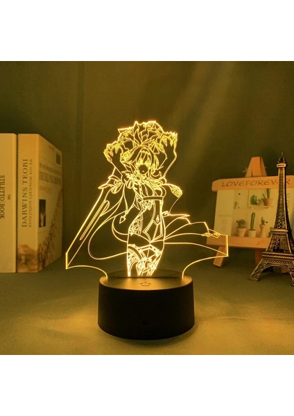 3D LED Gece Işığı Lambası Genshin Impact Eula Akrilik LED Lamba Oyunu (Yurt Dışından)