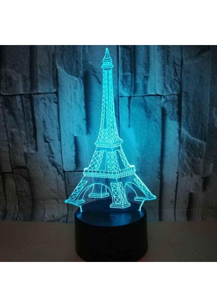 Çocuklar Için 3D Gece Işığı Başucu Lambası Eyfel Kulesi Dokunmatik Anahtarlı 16 Renk Hediyeler Için Uzaktan Kumanda Doğum Günü Festivali Yatak Odası Dekor Lambası, Çocuklar Için Do (Yurt Dışından)