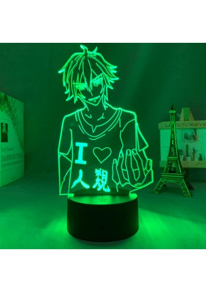 Anime LED Işık Oyun Yok Hayat Ev Dekor Için Rgb Renk Değiştirme USB Akülü Masa 3D Lamba Manga Oyun Yok Hayat Yok (Yurt Dışından)