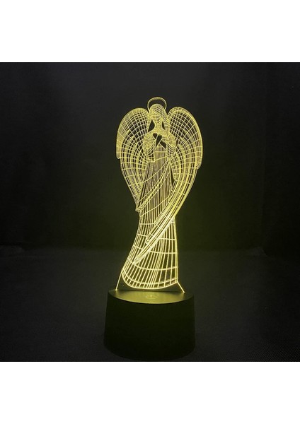 Melek 7 Renkli Dokunmatik LED Gece Lambası 3D Illusion Atmosfer Masa Lambası Çocuklar Bebek Çocuk Hediye Başucu Yatak Odası (Yurt Dışından) fiyatları