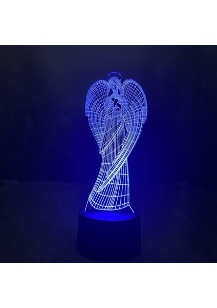 Melek 7 Renkli Dokunmatik LED Gece Lambası 3D Illusion Atmosfer Masa Lambası Çocuklar Bebek Çocuk Hediye Başucu Yatak Odası (Yurt Dışından) fırsatları