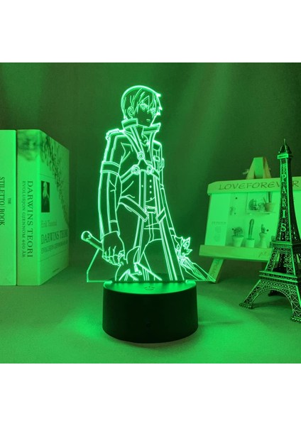 Kılıç Karınca Orline Anime 3D Gece Lambası Boy Için 16 Renk Kız Odası Dekor Illusion LED Lamba USB Manga Kirito Asuna Şekil Uygun Çocuklar Hayranlar Yılbaşı Hediyeleri (Yurt Dışından) fiyatları