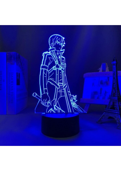Kılıç Karınca Orline Anime 3D Gece Lambası Boy Için 16 Renk Kız Odası Dekor Illusion LED Lamba USB Manga Kirito Asuna Şekil Uygun Çocuklar Hayranlar Yılbaşı Hediyeleri (Yurt Dışından) modelleri