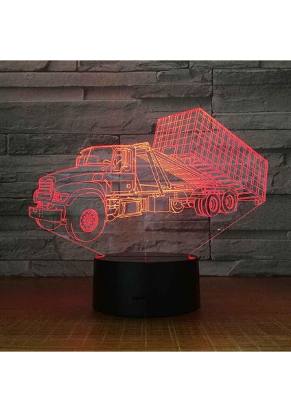 3D Optik Illusion Lamba Kamyon 16 Renk Yanıp Sönen USB Powered Dokunmatik Anahtarı Yatak Odası Çocuklar Için LED Gece Lambaları Doğum Günü Hediyeleri Noel (Yurt Dışından)
