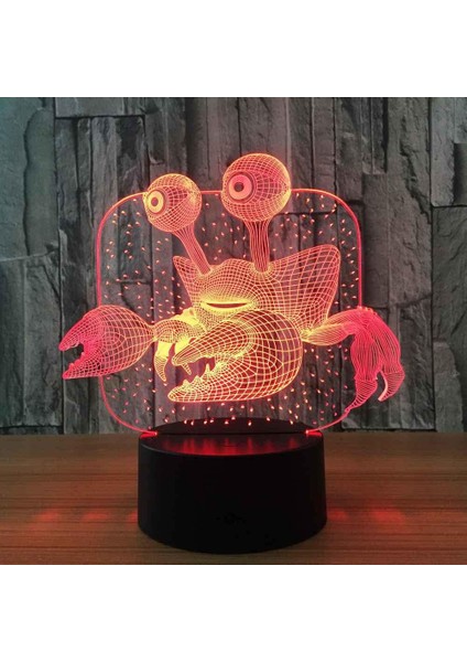 Gece Işığı 3D Illüzyon Lambası Karikatür Yengeç Masa Işıkları Kısılabilir 16 Renk Değiştirme Akıllı Dokunuş, Kız Erkek Çocuk Doğum Günü Yeni Yıl Festivali Hediyeleri Için Ev Yatak (Yurt Dışından)