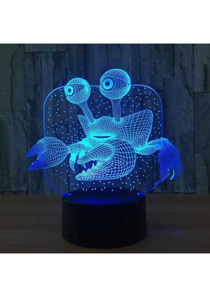 Gece Işığı 3D Illüzyon Lambası Karikatür Yengeç Masa Işıkları Kısılabilir 16 Renk Değiştirme Akıllı Dokunuş, Kız Erkek Çocuk Doğum Günü Yeni Yıl Festivali Hediyeleri Için Ev Yatak (Yurt Dışından) indirimleri