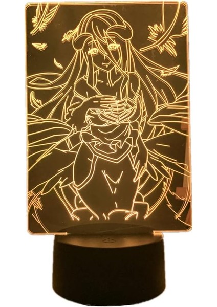 Akrilik 3D Illusion Gece Lambası Anime Derebeyi Albedo LED Masa Lambası Rgb 7 Renk Dokunmatik/uzaktan Kumanda 16 Renk USB Lamba Yatak Odası Dekorasyonu Için Doğum Günü Hediyeleri (Yurt Dışından)