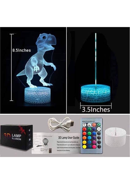 Dinozor Hediyeleri Uzaktan Kumandalı Çocuklar Için Hafif Dinozor 3D Gece Lambası ve 16 Renk Değiştirme ve Kısılabilir Fonksiyon, Erkekler Için Noel Doğum Günü Hediyeleri Için Dinoz (Yurt Dışından) fırsatları