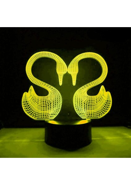 3D Kuğu Gece Lambası LED Lamba Illusion 7 Renk Değiştirme Dokunmatik Anahtarı Masa Masa Dekorasyon Lambaları Doğum Günü Hediyesi Akrilik Taban USB Kablosu Oyuncak (Yurt Dışından) fiyatları