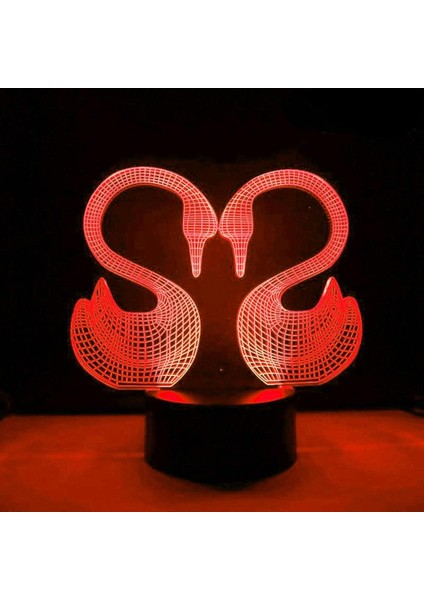 3D Kuğu Gece Lambası LED Lamba Illusion 7 Renk Değiştirme Dokunmatik Anahtarı Masa Masa Dekorasyon Lambaları Doğum Günü Hediyesi Akrilik Taban USB Kablosu Oyuncak (Yurt Dışından) modelleri