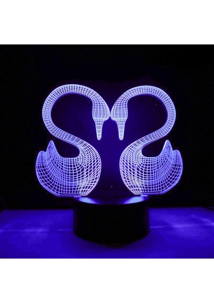 3D Kuğu Gece Lambası LED Lamba Illusion 7 Renk Değiştirme Dokunmatik Anahtarı Masa Masa Dekorasyon Lambaları Doğum Günü Hediyesi Akrilik Taban USB Kablosu Oyuncak (Yurt Dışından) fırsatları