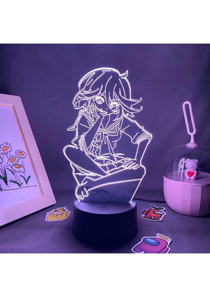 Kill La Kill Anime 3D Erkek Için Gece Lambası 16 Renk Kız Odası Dekoru Illusion LED Lamba USB Manga Ryuko Matoi Figürü Uygun Çocuk Hayranları Yılbaşı Hediyeleri (Siyah Lamba) (Yurt Dışından)