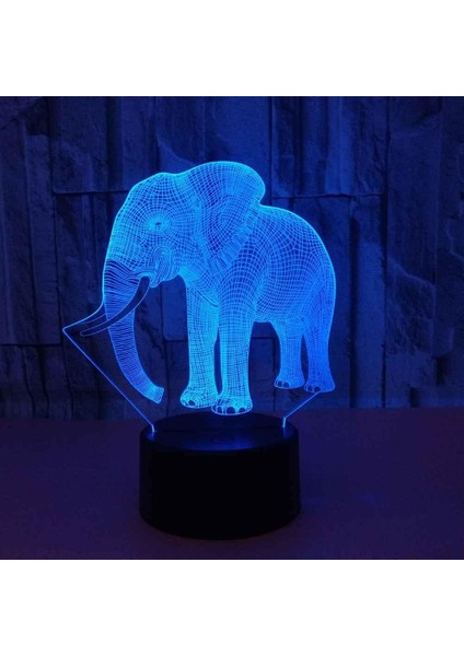 Çocuklar Için 3D Gece Lambası, 3D Hayvan Fil Illusion Gece Lambası, Zamanlama Uzaktan Kumandalı Dekor Lambası Yeni Yıl Tatili Çocuklar Için Noel Doğum Günü Hediyeleri Çocuk Genç (Yurt Dışından)