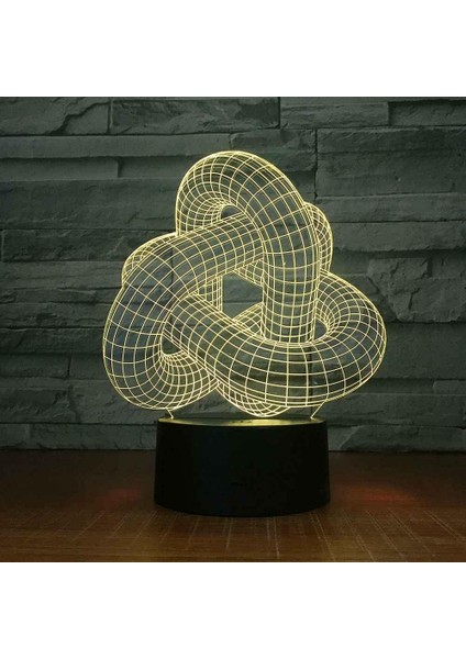 Çocuklar Için 3D Gece Lambası, 3D Soyut Düğümlü Illüzyon Gece Lambası, Zamanlamalı Uzaktan Kumandalı Dekor Lambası Yeni Yıl Tatili Çocuklar Için Noel Doğum Günü Hediyeleri Çocuk Ge (Yurt Dışından)