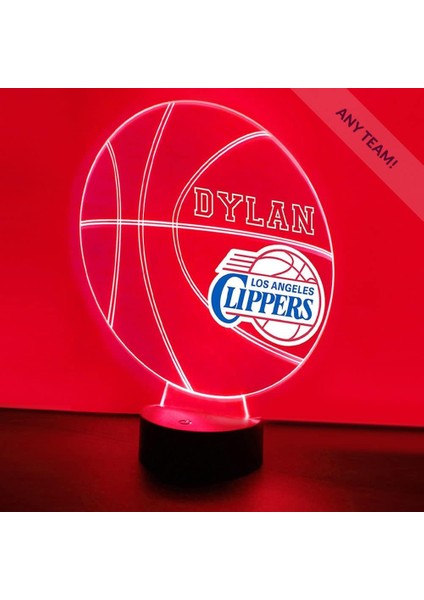 Los Angeles Basketbol Clippers Spor Gece Işığı Masa Masa Lambası Spor Kask LED El Yapımı Uzaktan Kumanda ile Kişiselleştirilmiş Büyük Hediye (Yurt Dışından)