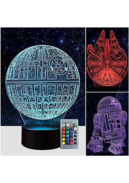 3 Desen 16 Renk 3D Star Wars Gece Lambası Star Wars 3D Lamba Star Wars Hayranları Için Doğum Günü Hediyeleri (Yurt Dışından)
